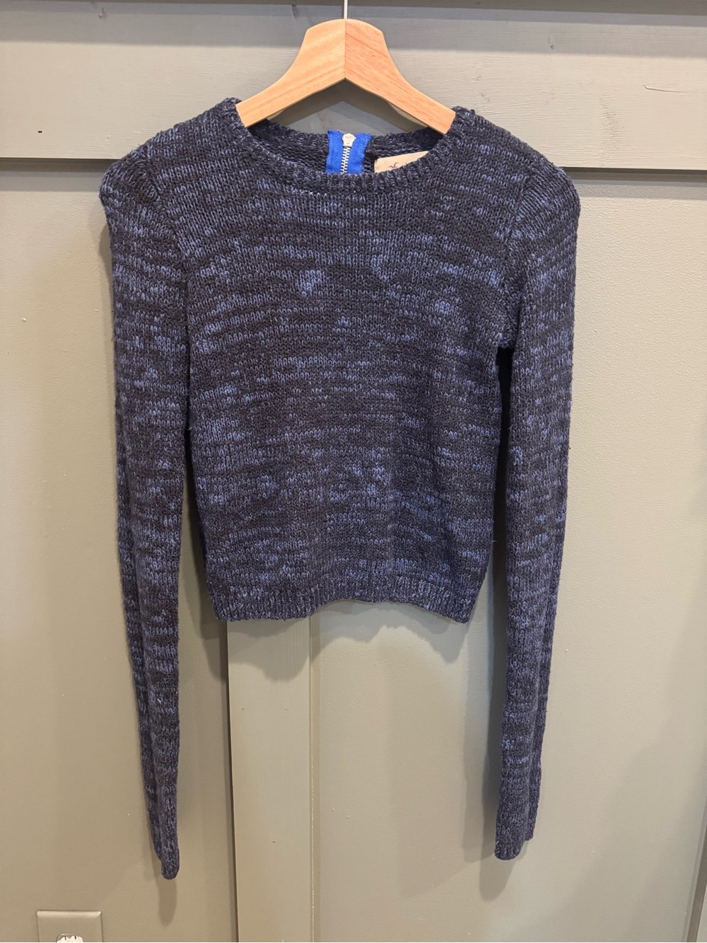 Hollister Marled Navy Scoopneck Sweater